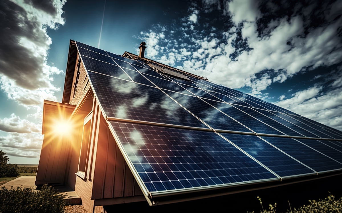 solar panels on a house